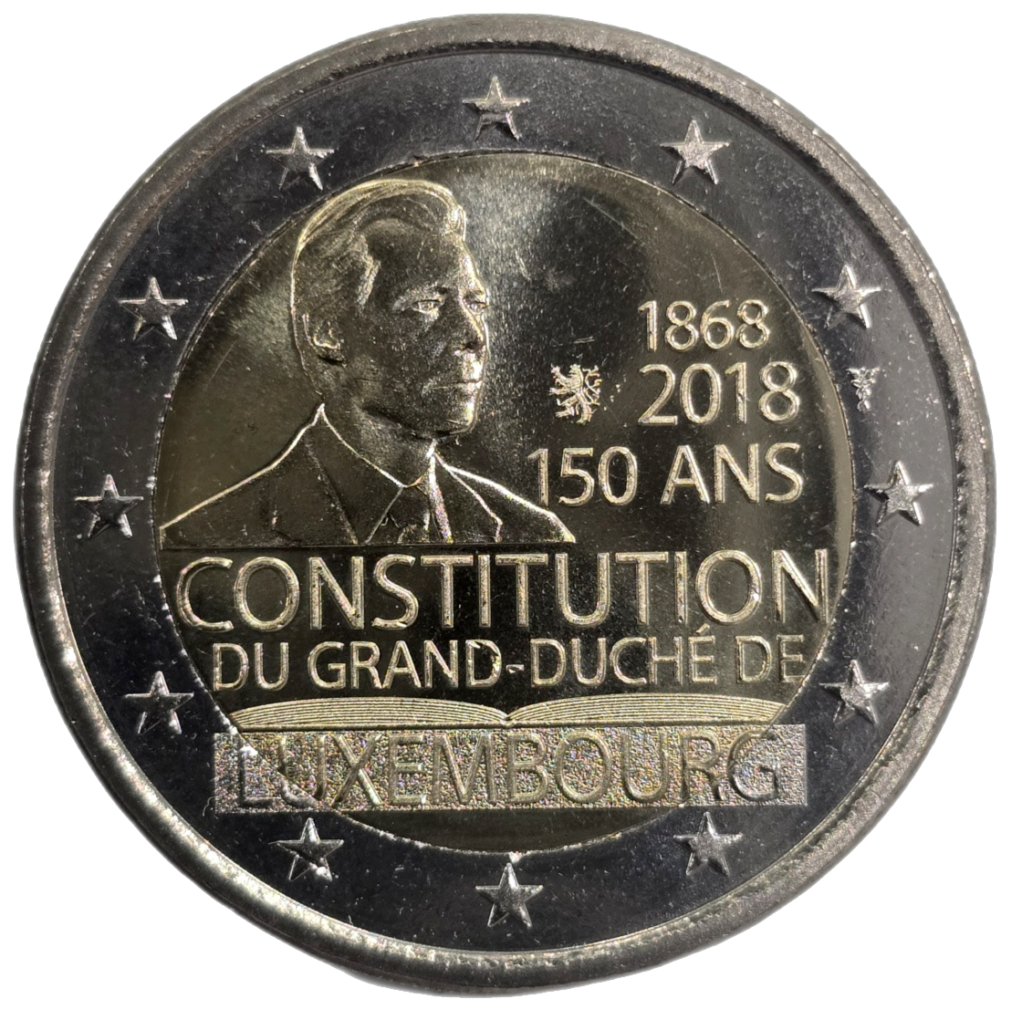 2 euros conmemorativa 150 Aniversario de la Constitución de Luxemburgo